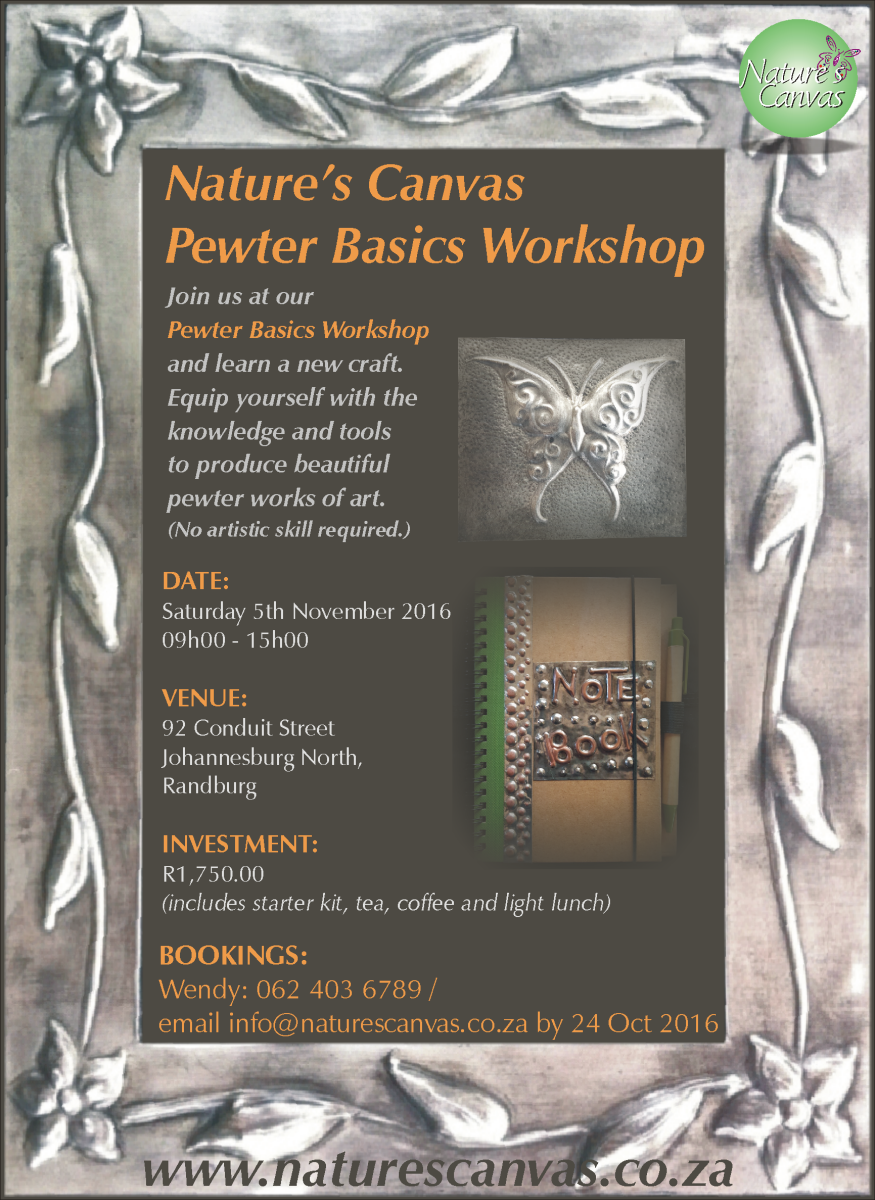nature's canvas pewter workshop 5 Nov 2016