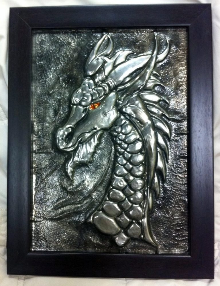 Framed Pewter Art Dragon (A4) Nature's Canvas