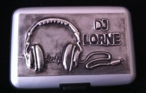 Personalised Pewter DJ Credit Card Holder