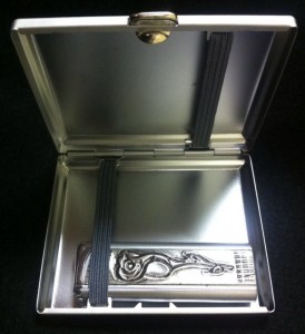 Custom Gun N Roses Pewter Design Cigarette Case with Lighter