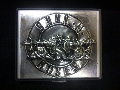 Custom Guns N Roses Pewter Design Cigarette Case with Lighter